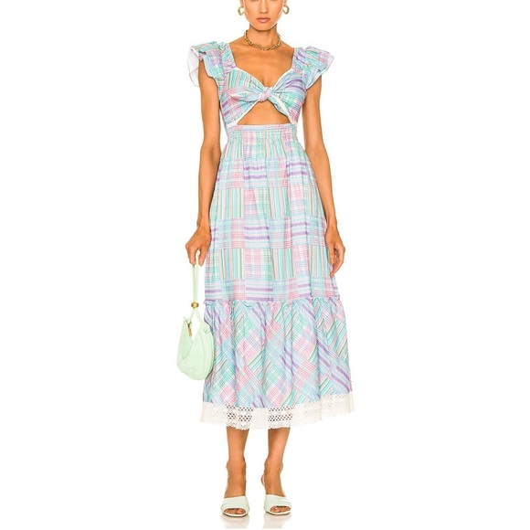 LoveShackFancy Dresses & Skirts - LOVESHACKFANCY
Emeka Dress plaid tie front peek a boo keyhole